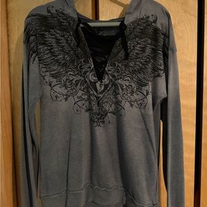 Affliction Charcoal Long Sleeve with Black Emblem